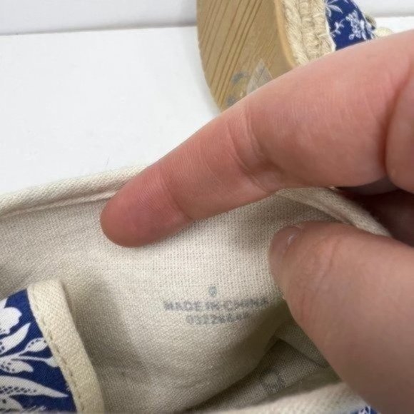 Asos Floral Lace Up Espadrilles Shoes Blue Women Size 9 - Picture 8 of 8